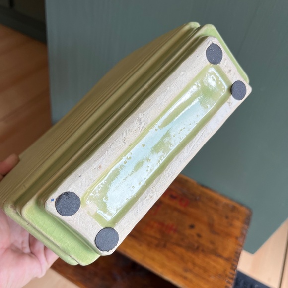 Vintage Green Textured Oversized Ceramic Vase - Picture 6 of 6